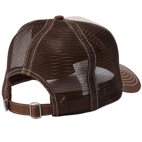 S/Double Mid-Block Curved Peak Trucker in Natural