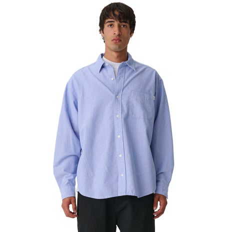 S/Double Oxford L/S Classic Shirt in Medium Blue