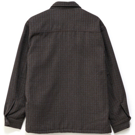 S/Double Plaid Zip-Thru L/S Shirt in Brown