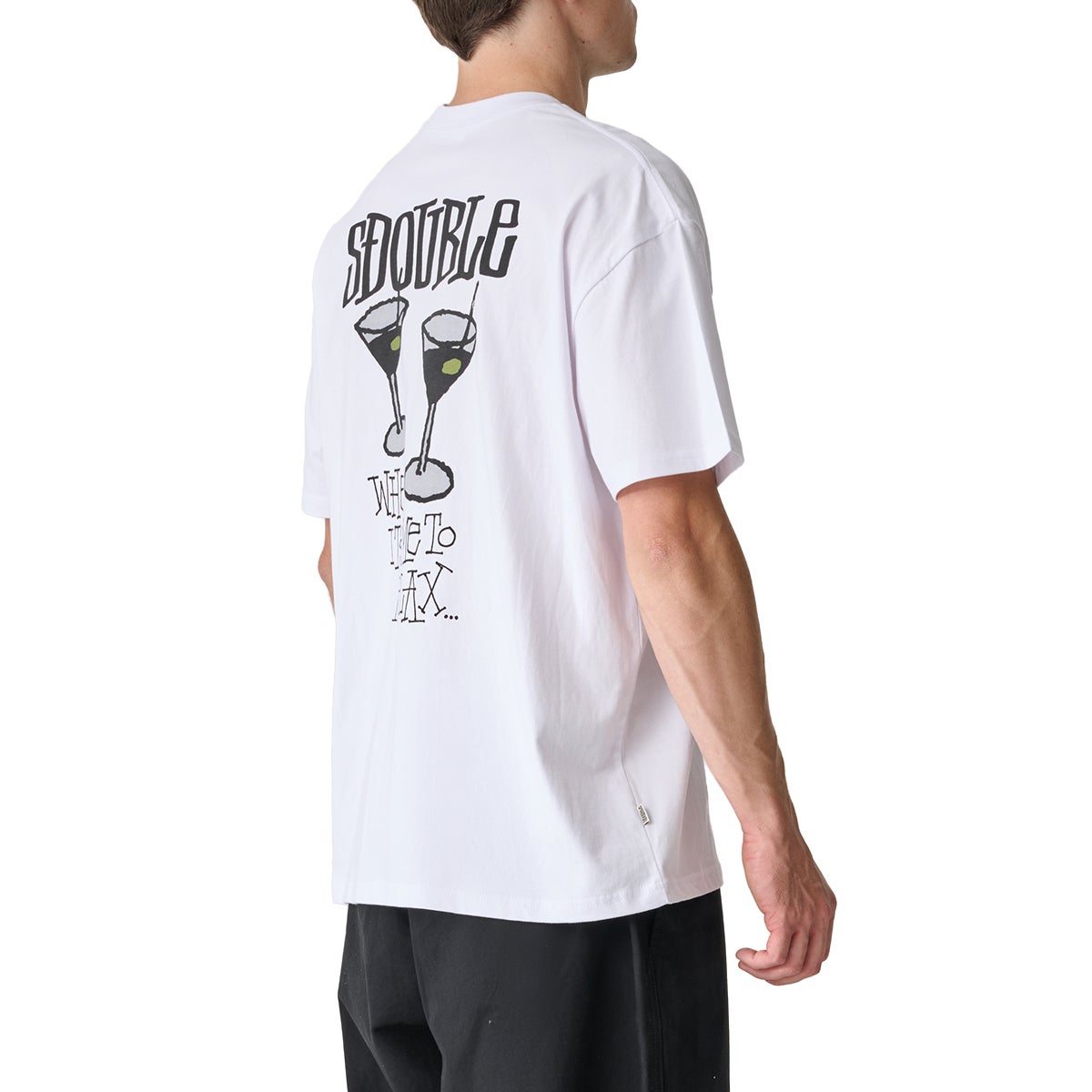 S/Double Time To Relax Tee in White | Boardertown