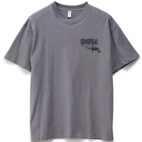 S/Double World Wide Roots Tee in Steel Grey