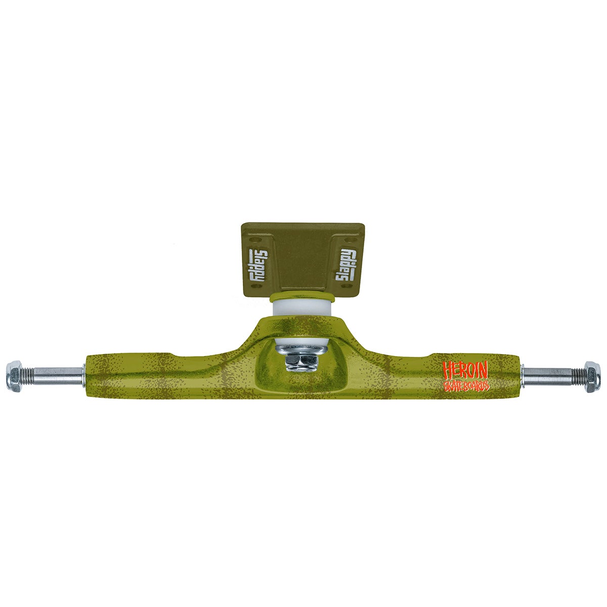 Slappy x Heroin ST1 Hollow Pickle Skateboard Trucks in Pickle