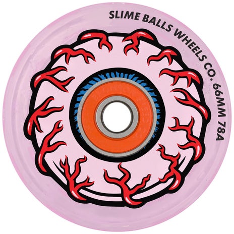 Slime Balls OG Slime Pink Eyes Light Ups 78A Skateboard Wheels in Pink