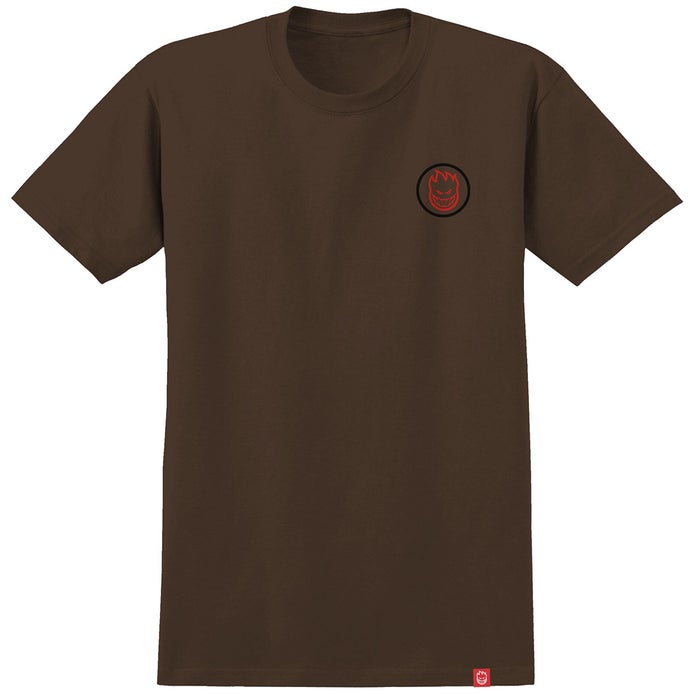 Spitfire Classic Swirl Overlay Tee in Dark Chocolate/Red/Black
