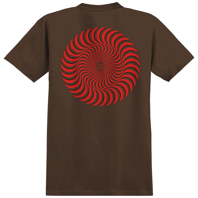 Spitfire Classic Swirl Overlay Tee in Dark Chocolate/Red/Black