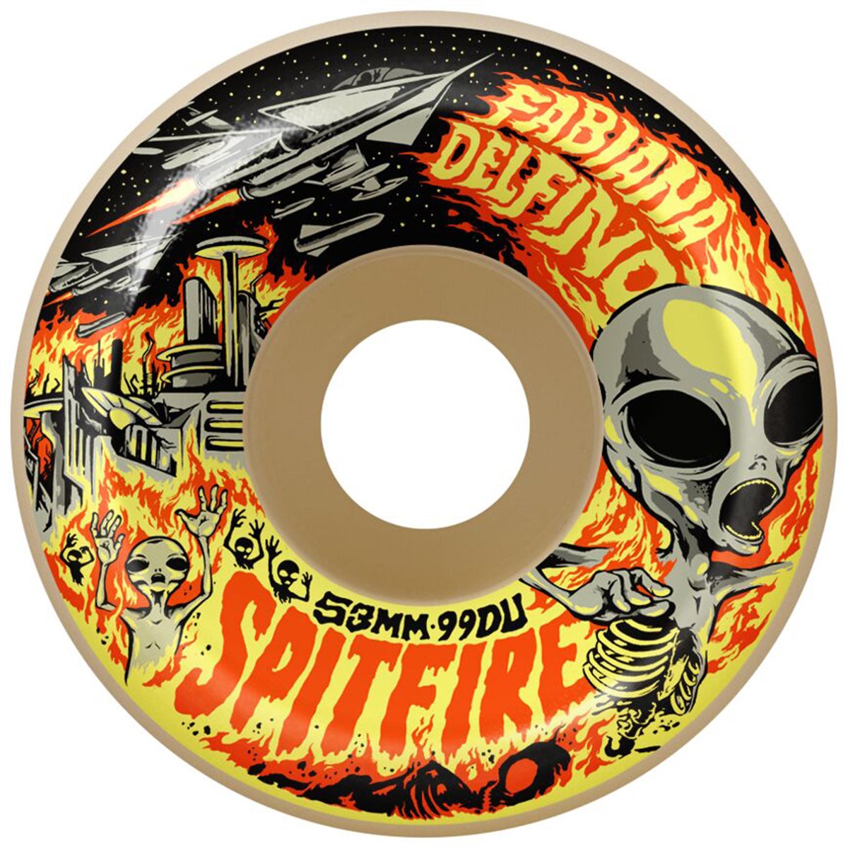 Spitfire Delfino Invasion F4 99 Conical Full Skateboard Wheels in