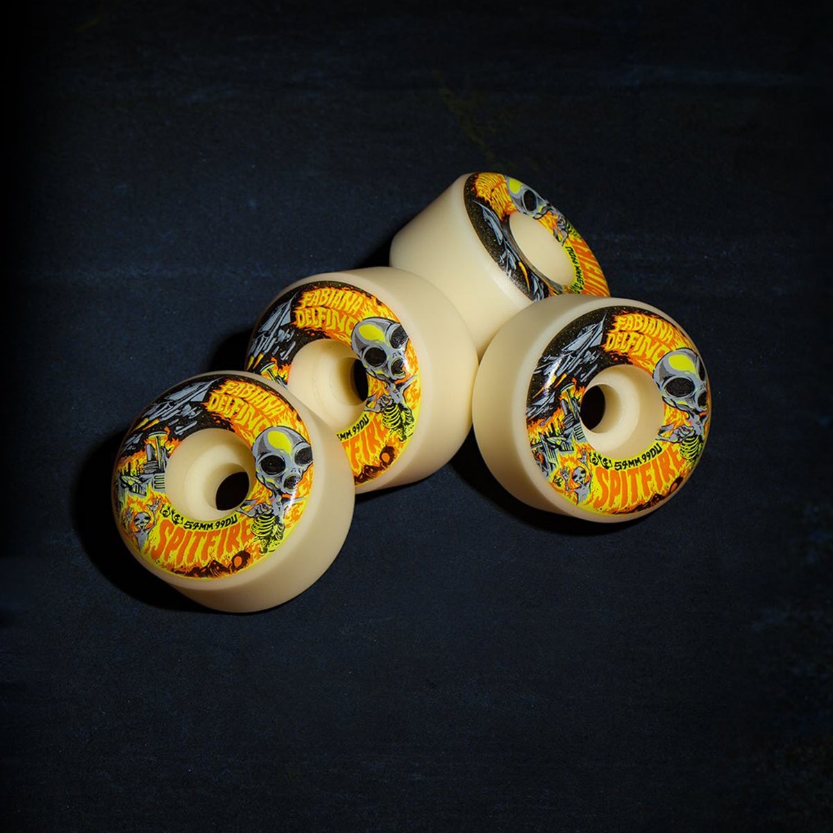 Spitfire Delfino Invasion F4 99 Conical Full Skateboard Wheels in