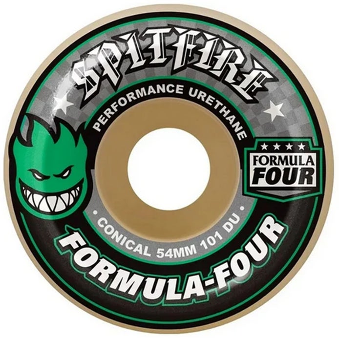 Spitfire F4 101DU Conical Skateboard Wheels in Green