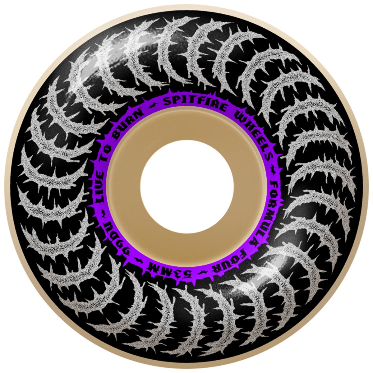 Spitfire F4 99DU Classic Deathmask II Skateboard Wheels in Natural