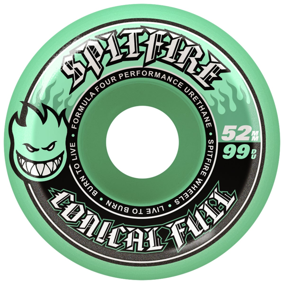 Spitfire F4 99DU Team Color Pack Conical Full Skateboard Wheels in Teal ...