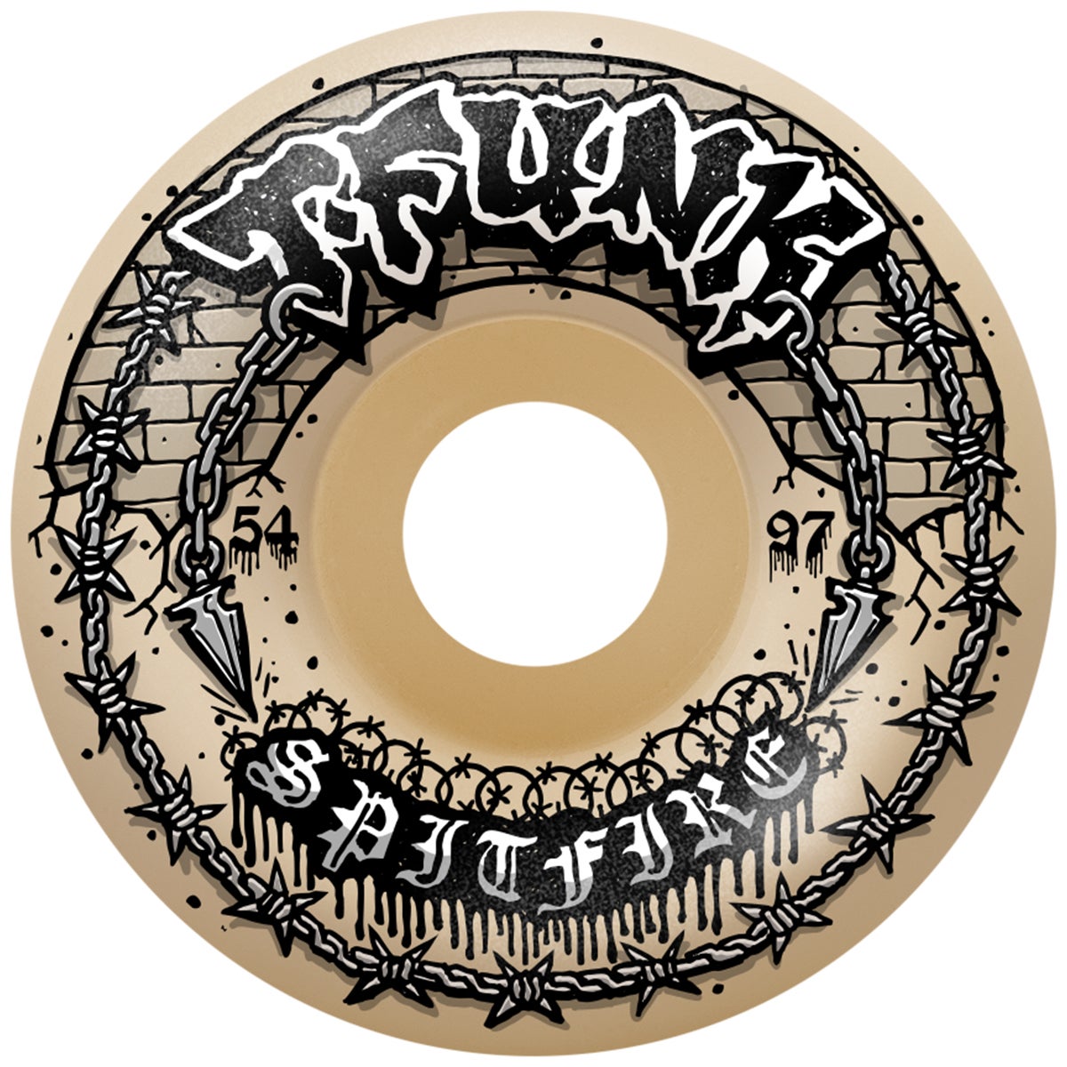 Spitfire F4 Raw 97DU Radial Full Natural Skateboard Wheels in T
