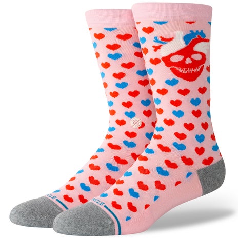 Stance Hearted Crew Sock in Pink
