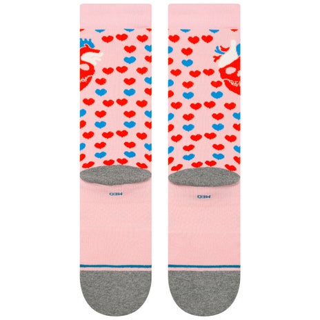 Stance Hearted Crew Sock in Pink