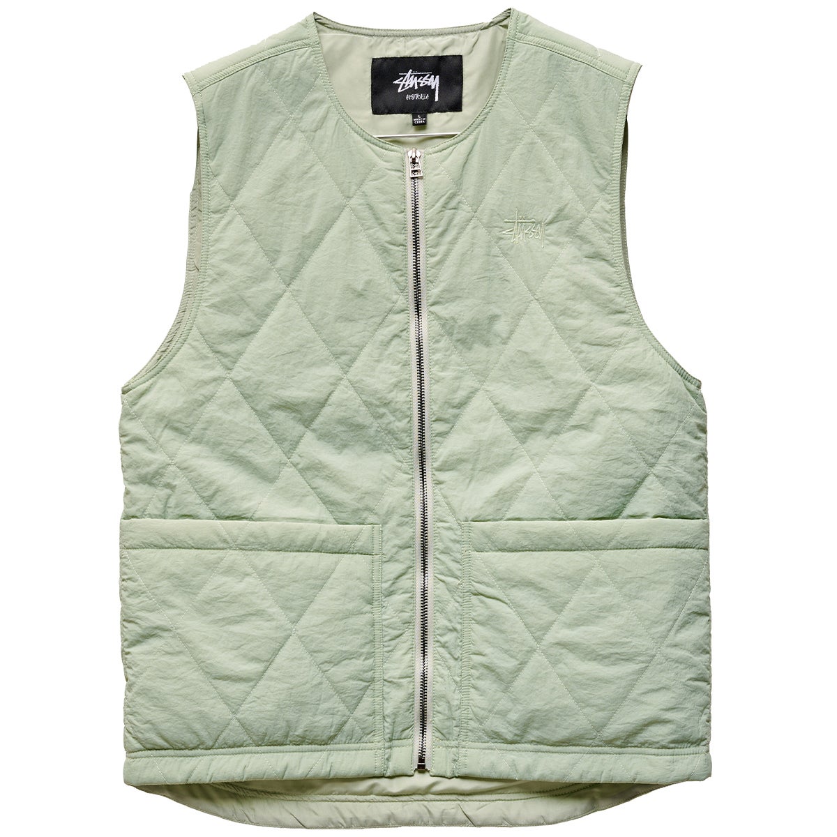 STUSSY DIAMOND QUILTED VEST-
