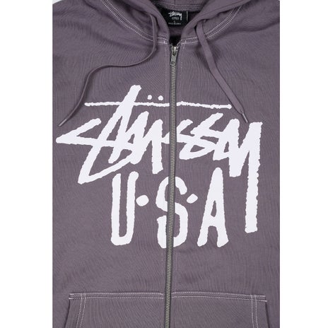 Stussy USA Zip Hood in Charcoal