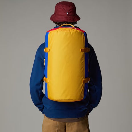 The North Face Base Camp Duffel S in TNF Blue/TNF Red/Summit Gold