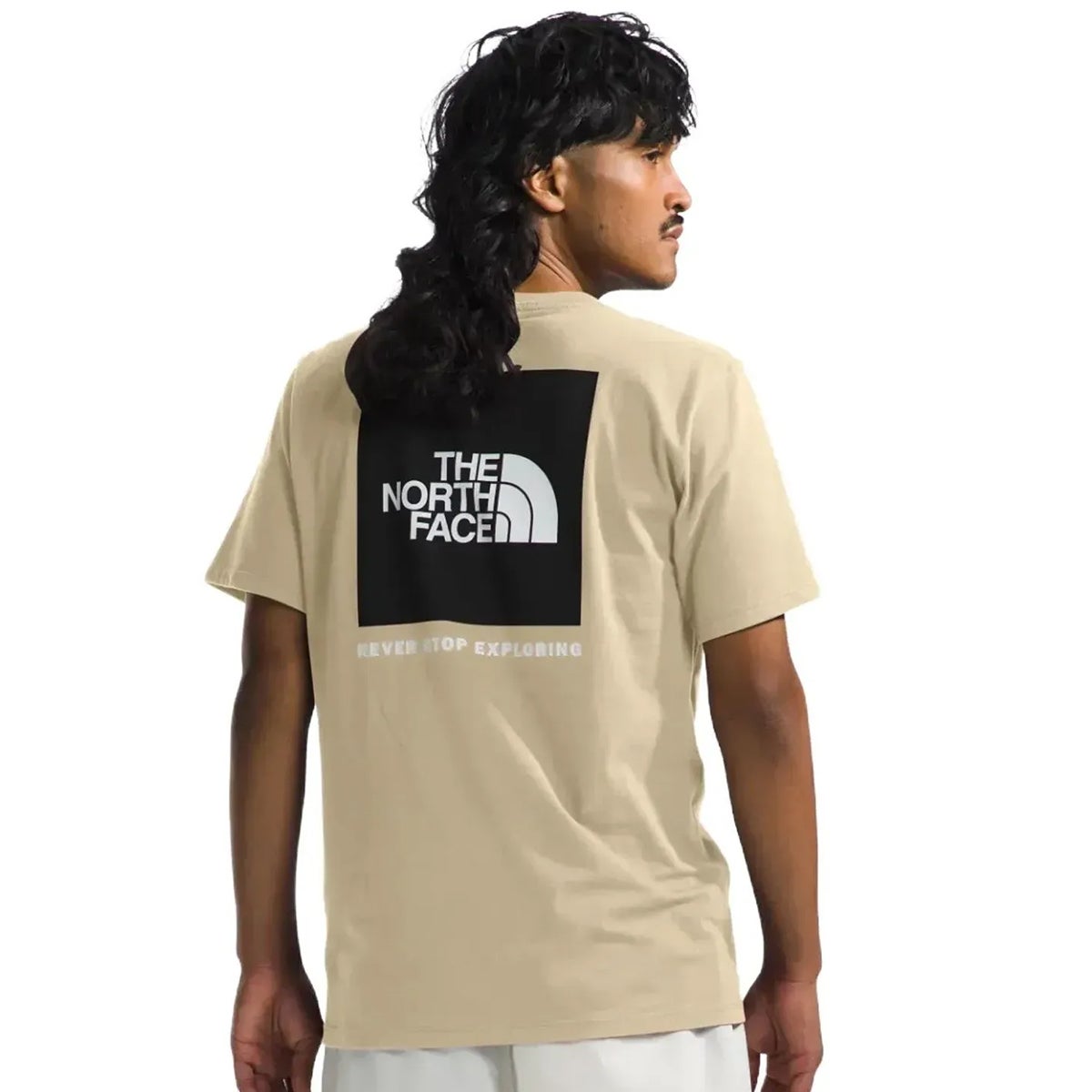 The North Face Box NSE Tee in Gravel/Black Boardertown