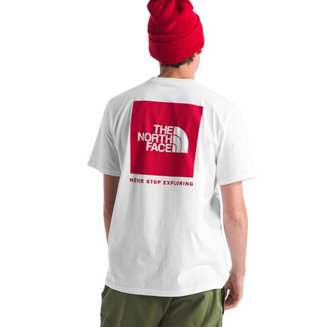 The North Face Box NSE Tee in White/Red