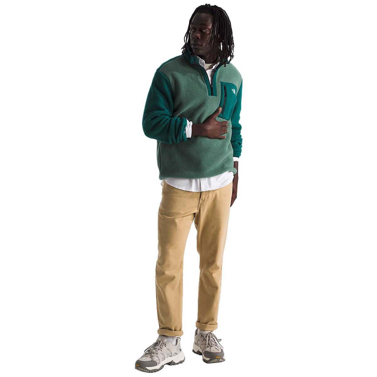 The North Face Yumiori Quarter Zip Jacket in Duck Green/Deep Nori