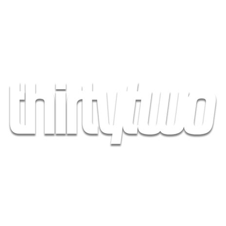 Thirty Two Vinyl Die-Cut Sticker in White