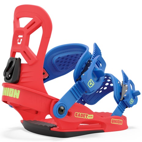 Union Cadet Mini Snowboard Bindings in Red