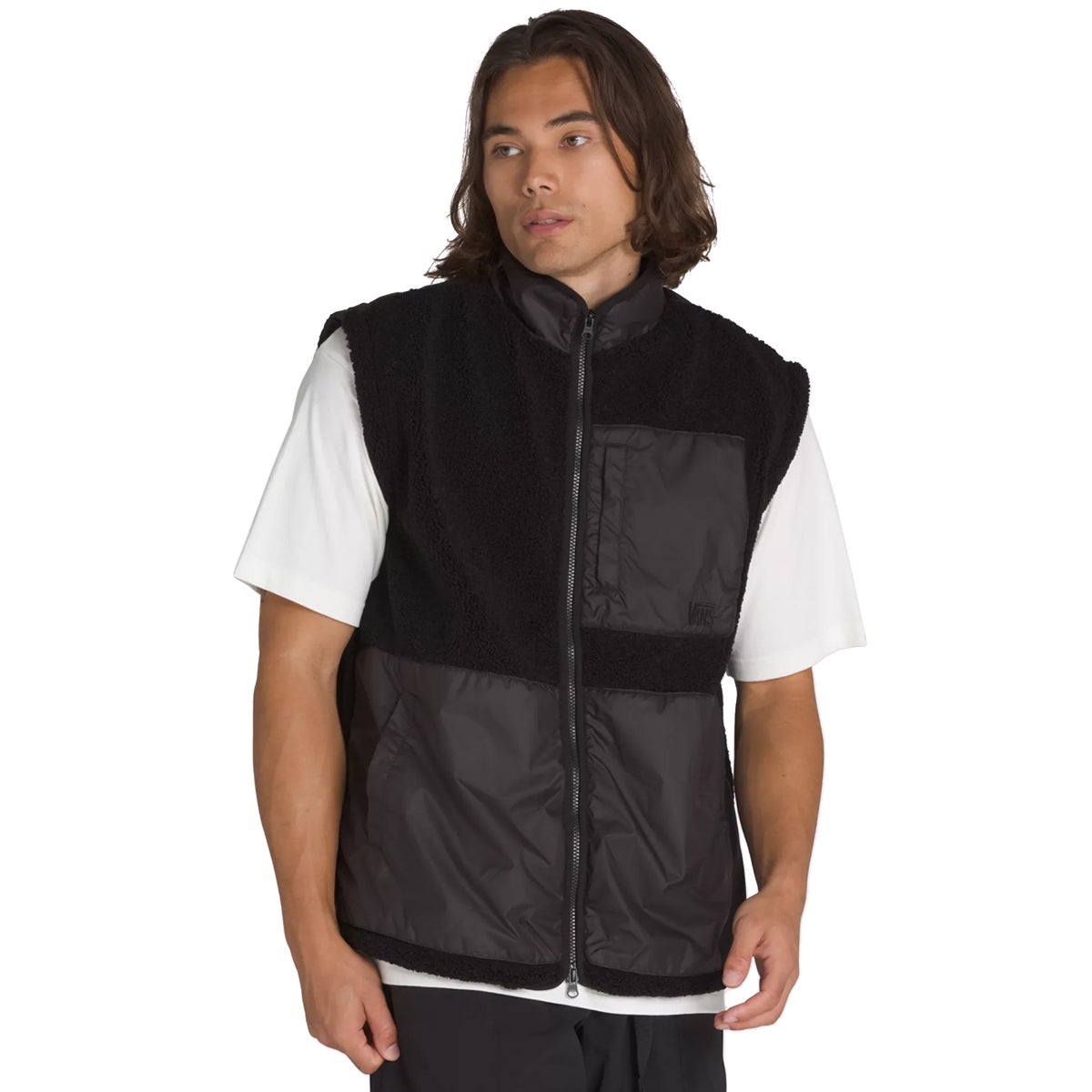 VAN Jacket / マルチポケットタクティカルダウンベスト M ブラック Vans MTE Navigate Highpile Jacket in Black | Boardertown US