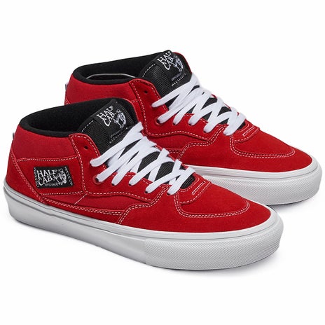 Vans Skate Half Cab Shoe in Red/White