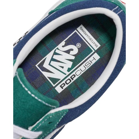 Vans Skate Old Skool Shoe in Tartan Green/Blue