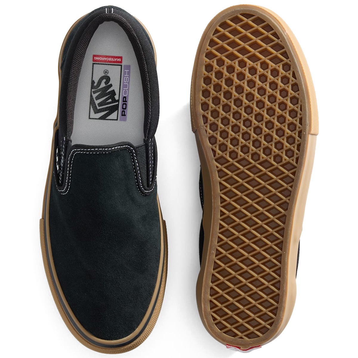 Vans Skate Slip On Shoe in Black/Gum/White | Boardertown US