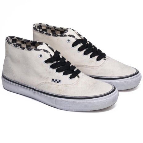 Vans X Monster Children Skate Authentic Mid Shoe in Monster Children Checkerboard