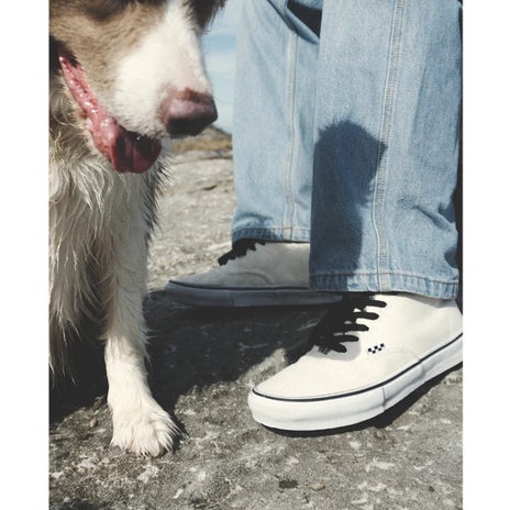 Vans X Monster Children Skate Authentic Mid Shoe in Monster Children Checkerboard