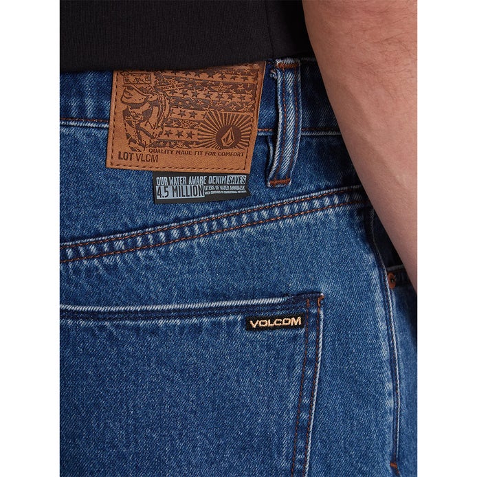 Volcom Billow Denim Short in Oliver Mid Blue