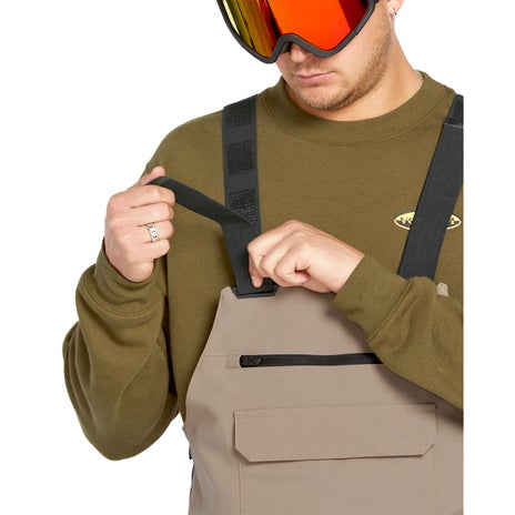Volcom Roan Bib Overall in Chestnut Brown