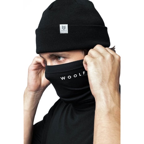 Woolf Tinden Merino Neck Gaiter in Black
