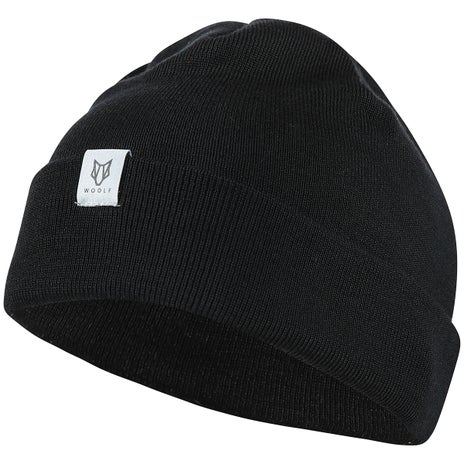 Woolf Totten Merino Beanie in Black