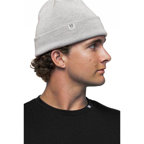 Woolf Totten Merino Beanie in Rock Grey