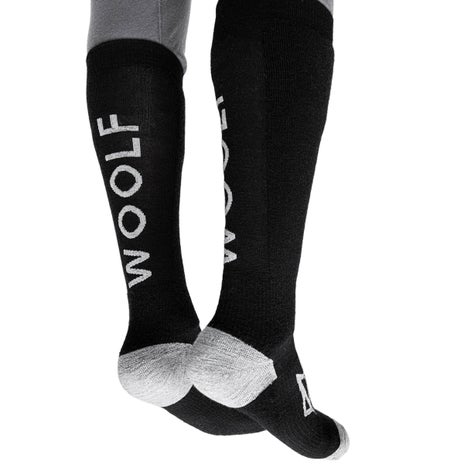 Woolf Ulsaak Tech Merino Snowboard Socks in Black