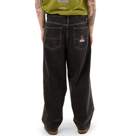 Worship Be Cool Big Lounger Jean in Black Rinse