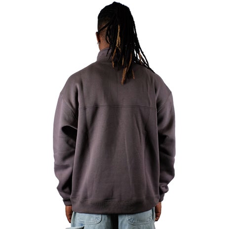 Worship Be Cool Quarter Zip Fleece in Worn Black