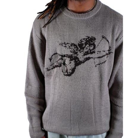 Worship Cherub Brushed Crew Knit in Steel Grey
