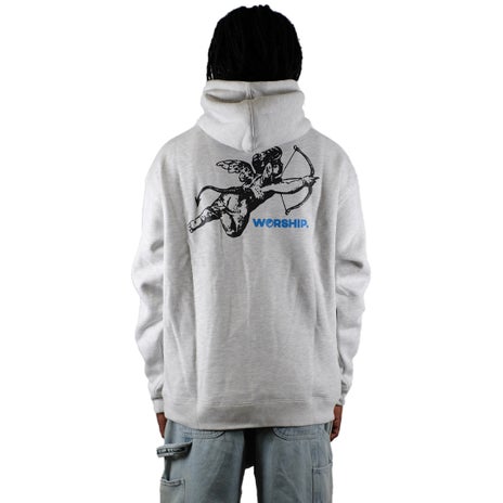 Worship Cherub Pull Over Hood in Grey Marle