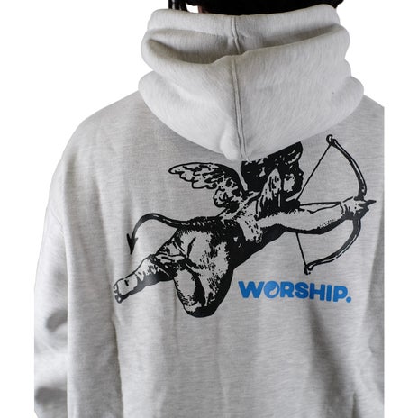 Worship Cherub Pull Over Hood in Grey Marle