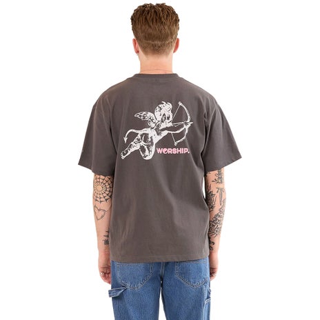 Worship Cherub Tee in Worn Black