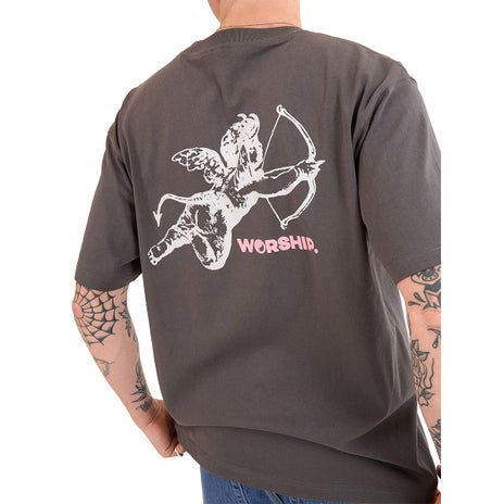 Worship Cherub Tee in Worn Black