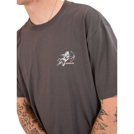 Worship Cherub Tee in Worn Black
