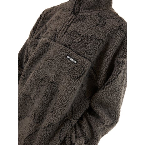 Worship Delirium Quarter Zip Sherpa Fleece in Steel Grey