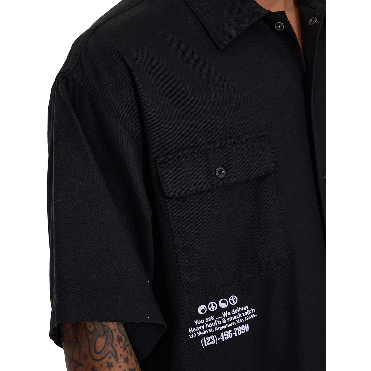 Worship Haulaz S/S Work Shirt in Black | Boardertown AU