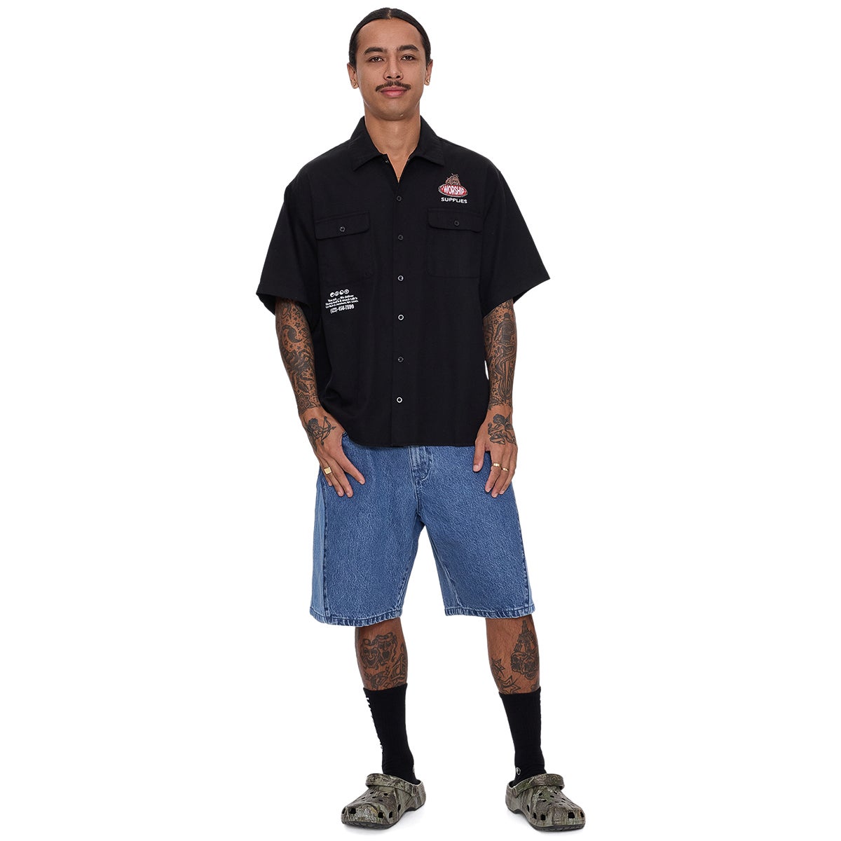 Worship Haulaz S/S Work Shirt in Black | Boardertown AU