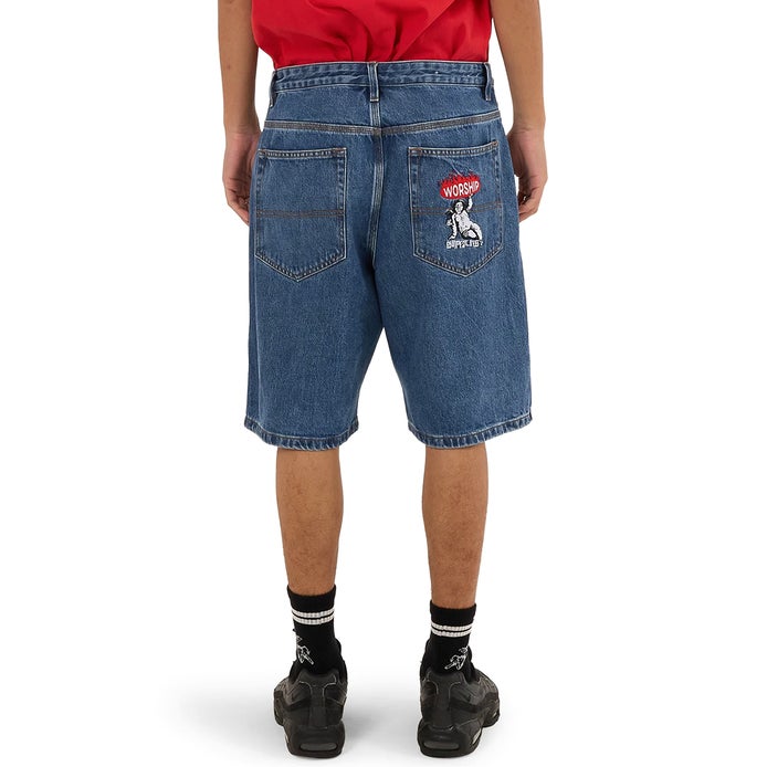 Worship Hold Up Big Dawg Jean Short in Sky High Blue
